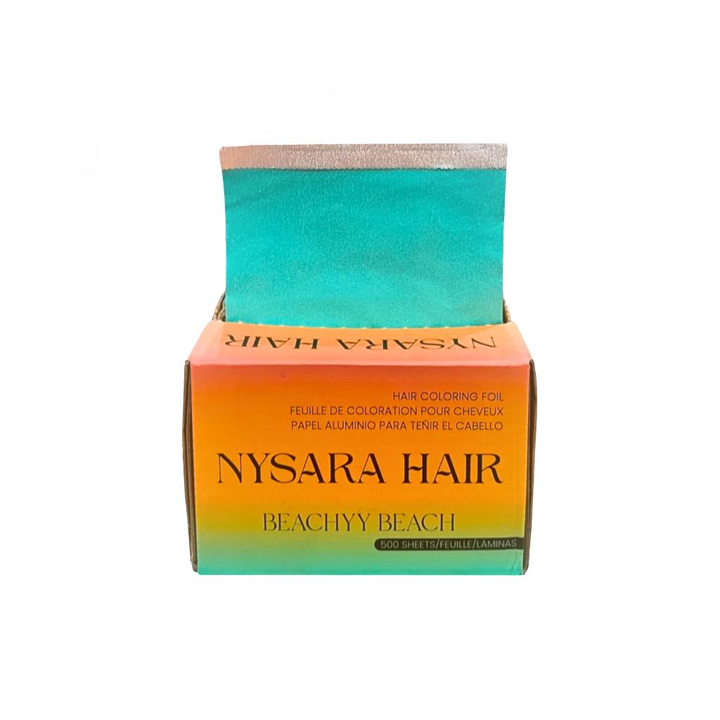 Beachyy Beach teal embossed pop-up hair foils - 500 sheets - Professional salon highlighting and balayage - Nysara Hair Canada