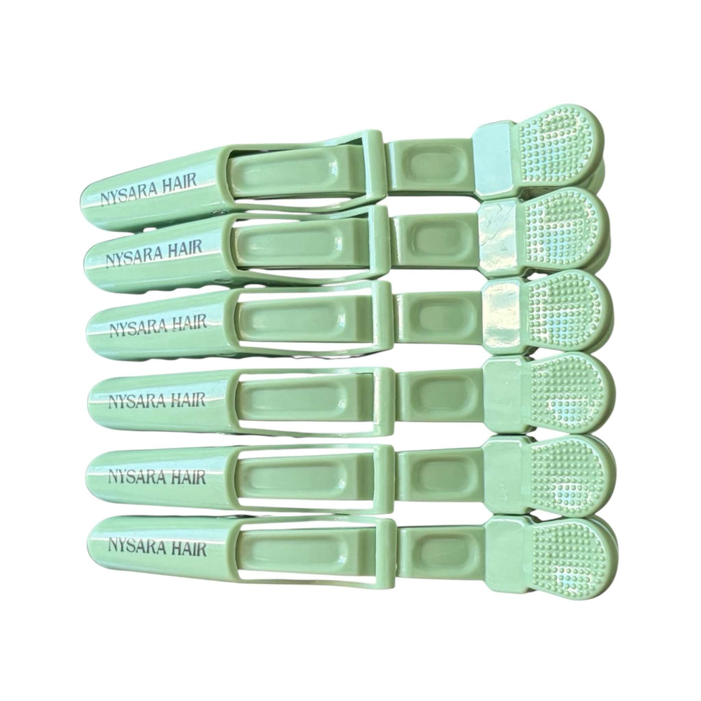 Minty Mint Fresh professional clips - Mint green color for hair sectioning - Canadian brand Nysara Hair