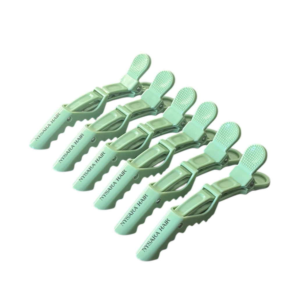 Minty mint green alligator clips Canada - Professional sectioning clips 6-pack - Canadian brand Nysara Hair