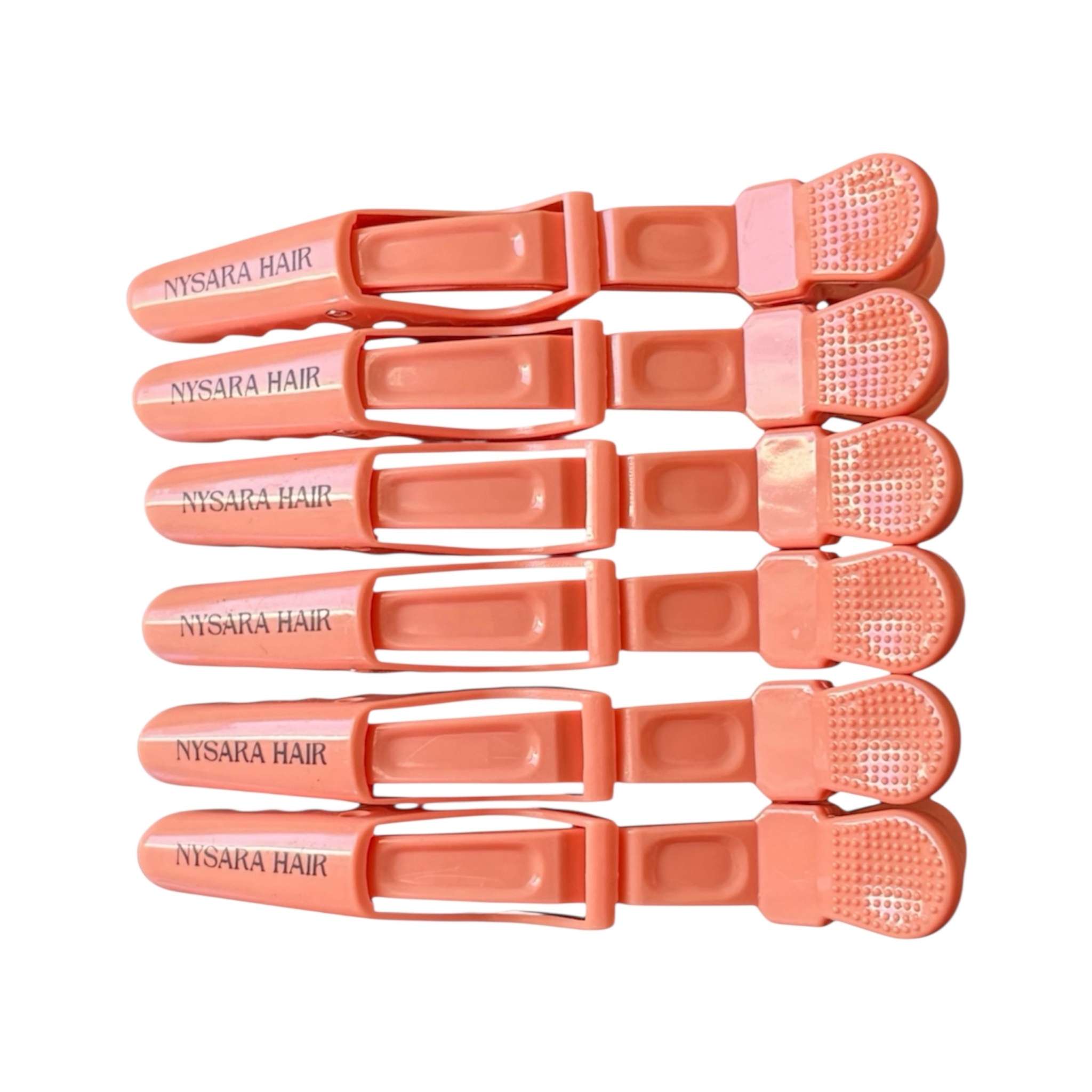Peachy Perfection coral alligator clips Canada - Professional sectioning clips 6-pack - Canadian brand Nysara Hair