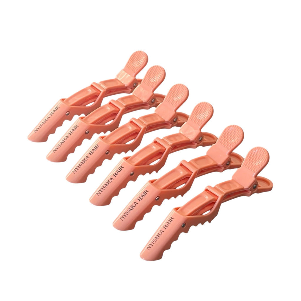 Peachy Perfection professional clips - Coral peach color for hair styling - Canadian brand Nysara Hair